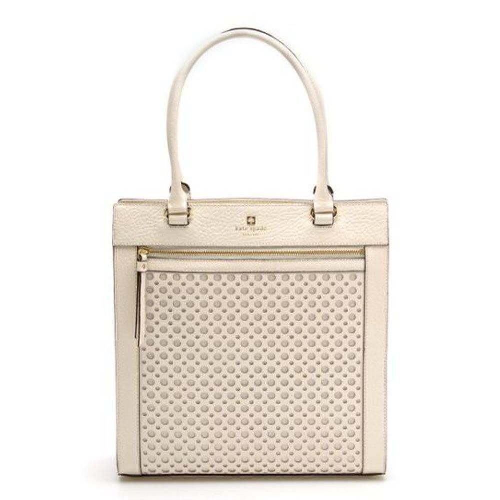 Kate Spade Bone Perri Lane Bubbles Lynne Leather Shoulder Tote Bag